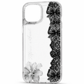 Black Lace Bow Transparent Phone Case – Elegant Clear Protective Cover for iPhone, Samsung & OnePlus