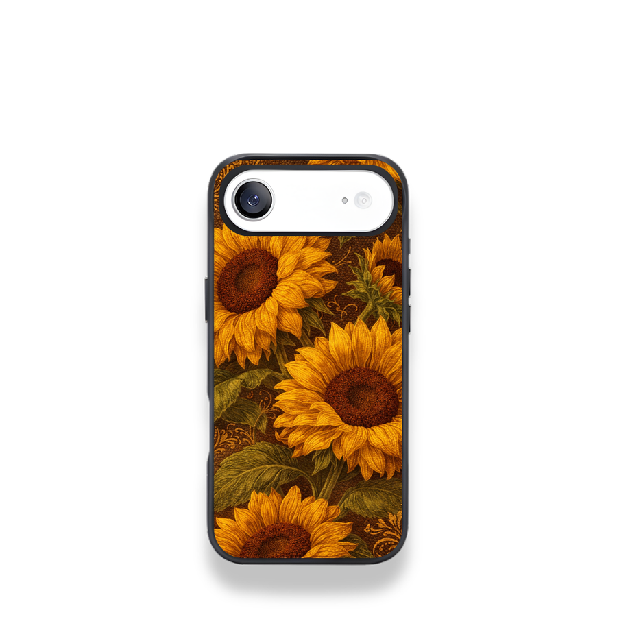 Sunflower Botanical Art Phone Case – Vintage Floral Protective Cover for iPhone & Samsung