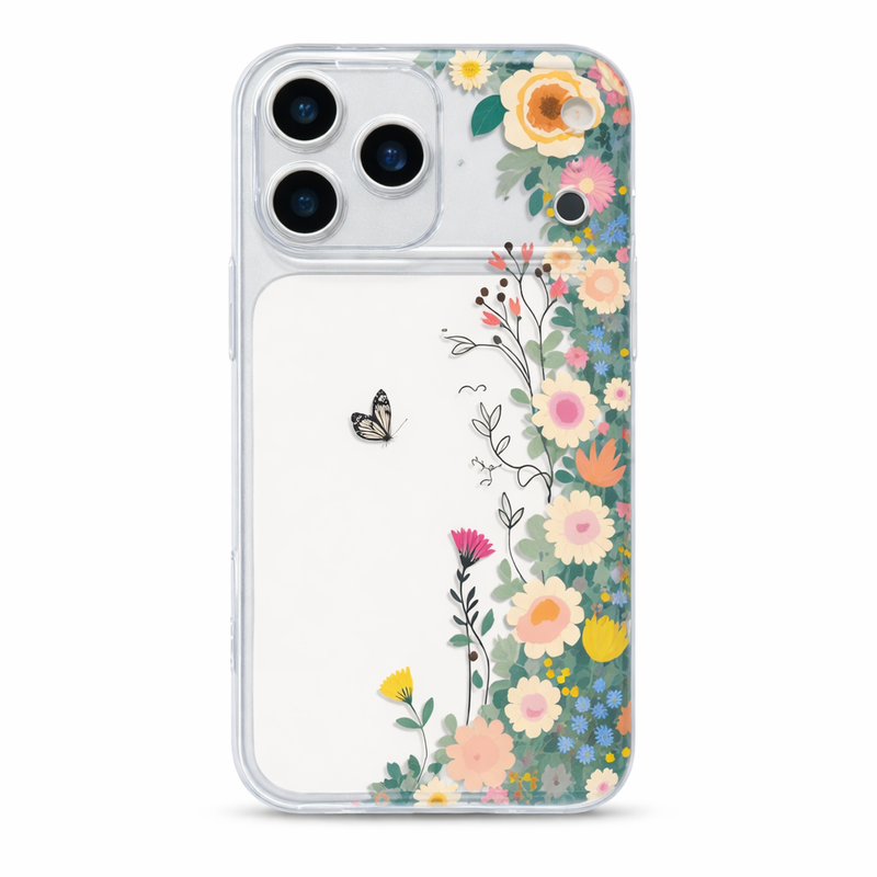 Floral Border Transparent Phone Case – Clear Protective Cover for iPhone, Samsung & OnePlus