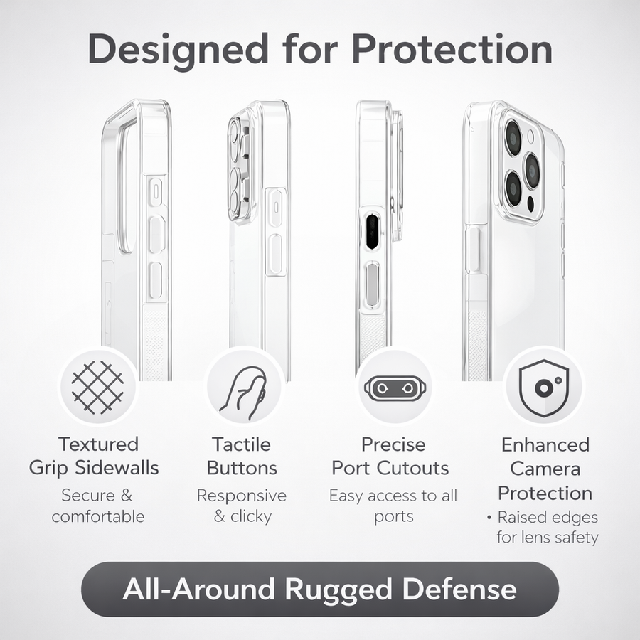 Floral Border Transparent Phone Case – Clear Protective Cover for iPhone, Samsung & OnePlus